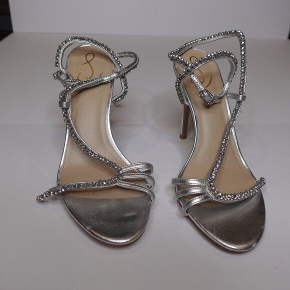 Sam Edelman Women's Granger Silver Metallic Heels Women's Size 10 - Picture 1 of 12